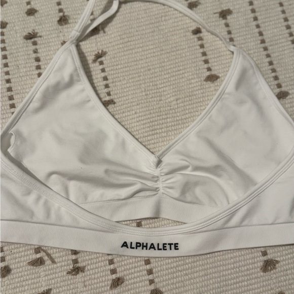 Alphalete White halter top bra - Picture 2 of 2